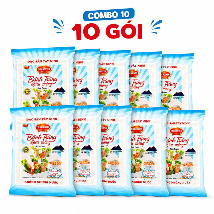COMBO 10 Tay Ninh Ultra-Thin Rice Paper - 200gr 1 each