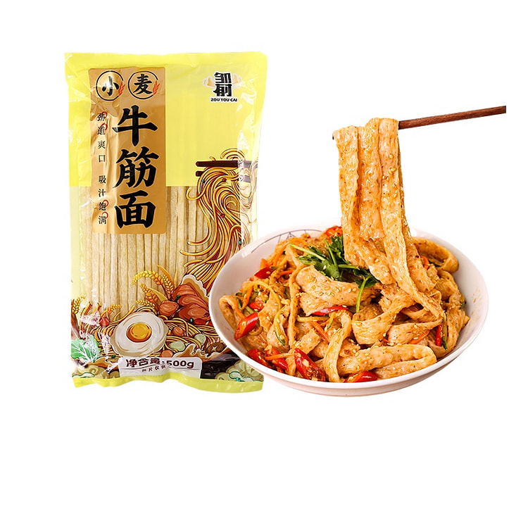 Zou Youcai, Shaanxi Liangpi Beef Tendon Noodle Dry Food, 500g * 1 bag