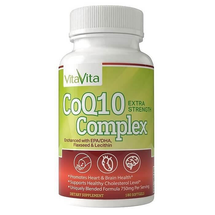 Extra Strength CoQ10 Complex, Enhanced with EPA/DHA, Lecithin, Flaxseed and Vitamin E (180 Softgels) 1 カウント