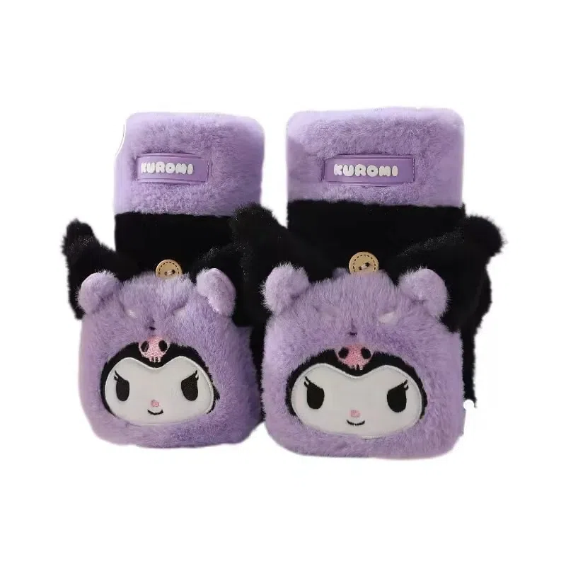Sanrio Cartoon Warm Flip Gloves Outdoor Cycling Gloves – Kuromi Style 1 each
