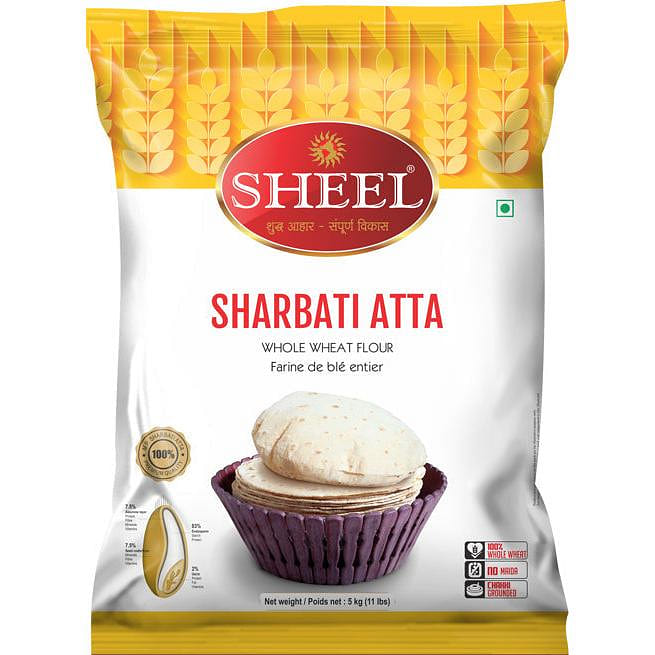 Whole Wheat Flour Sharbati Aata -11 Lb(5Kg) Sheel 1 each