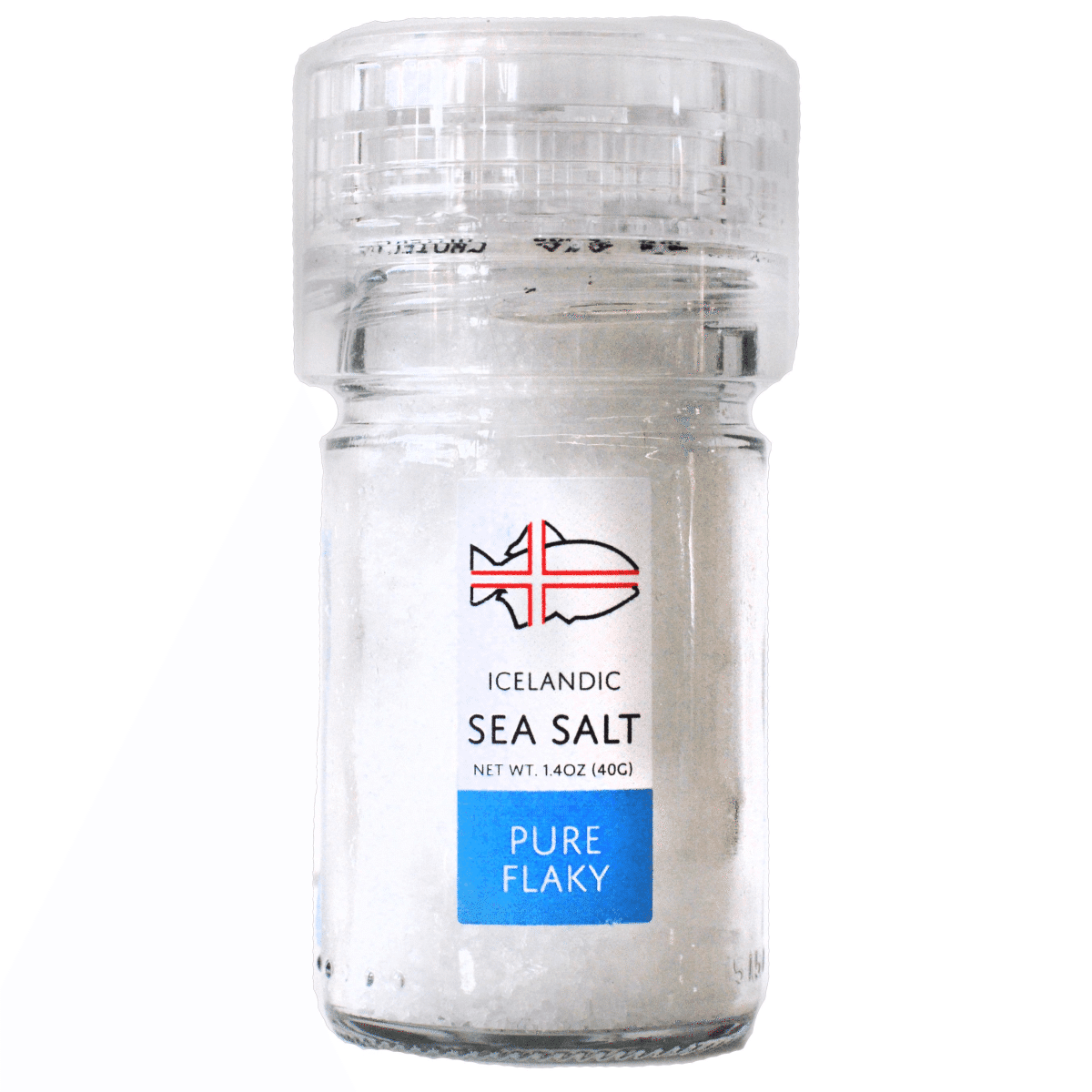 Pure Flaky – Icelandic Sea Salt 40gr Grinder (Adjustable) 1 each