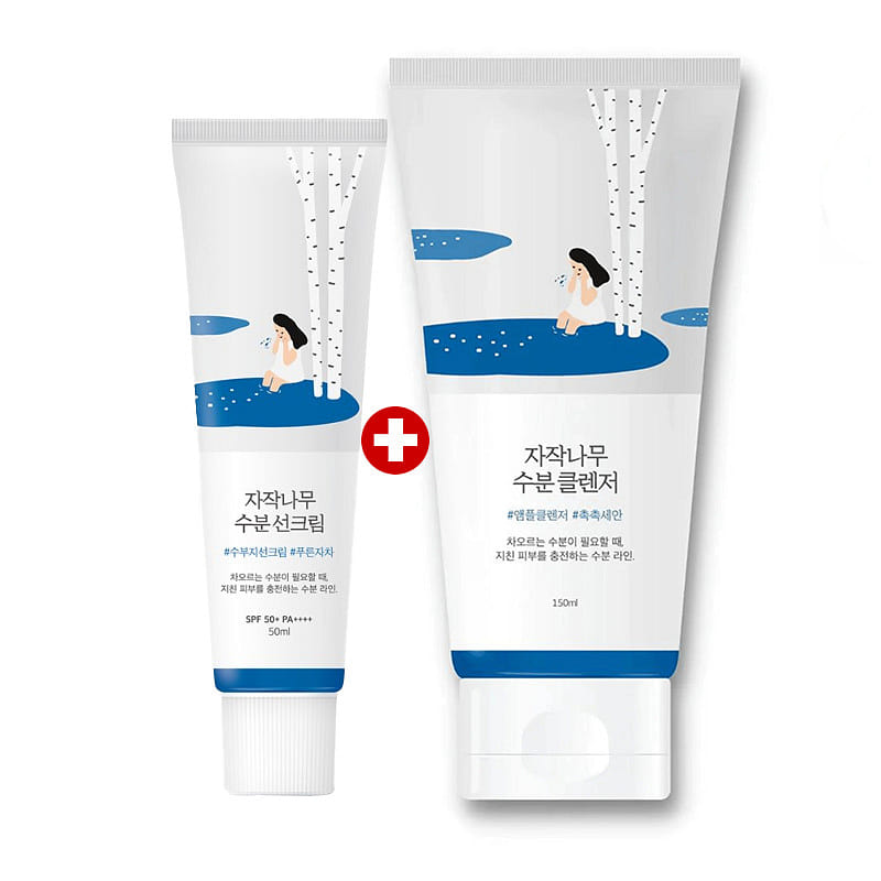 ROUND LAB Birch Moisturizing Sunscreen SPF 50 + Birch Moisturizing Cleanser 1 count