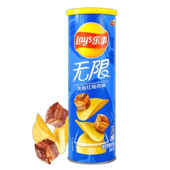 Lays Potato Chips Can Packaging (Braised Pork Flavor) 90 g