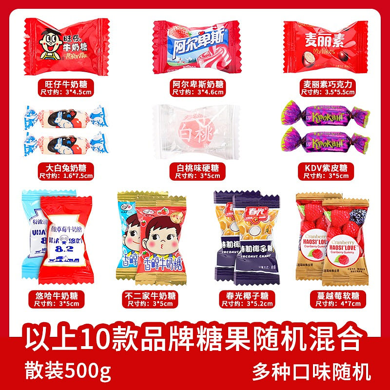 Ah Q bear 10 kinds of brand mixed candy 500 g