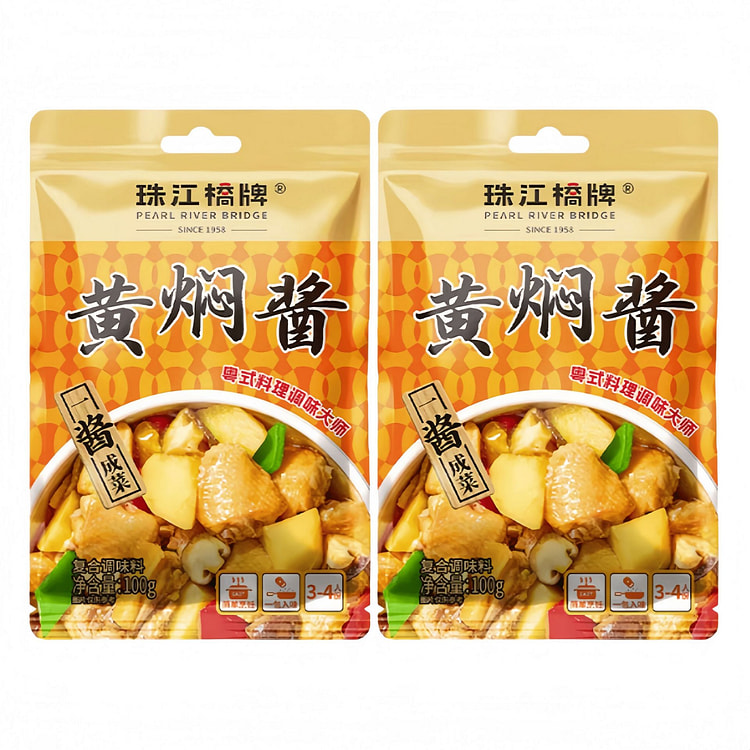 珠江桥牌 黄焖酱汁正宗黄焖鸡 100g*2袋 200 克