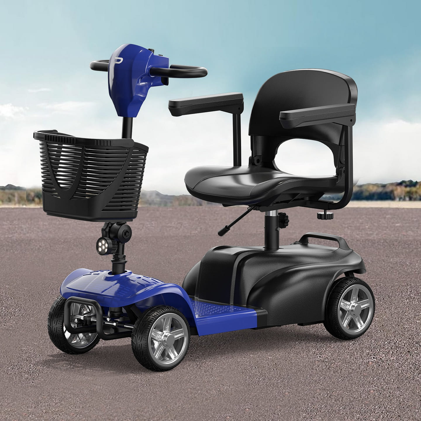 4 Wheel Mobility Scooter for Elderly Seniors, Blue 93 lb