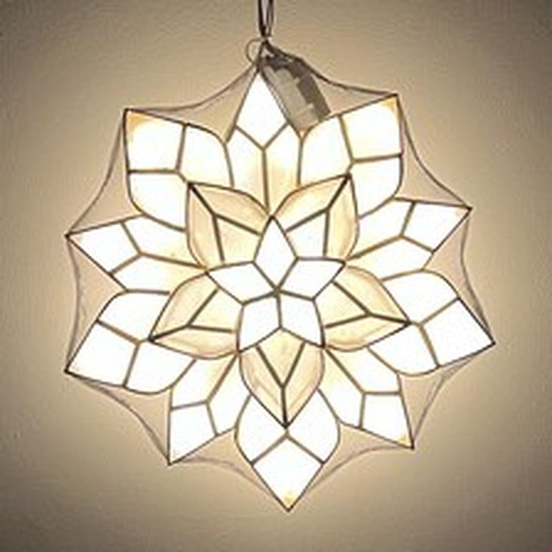 Sampaguita Capiz Parol -White LED 15 INCH 1 each