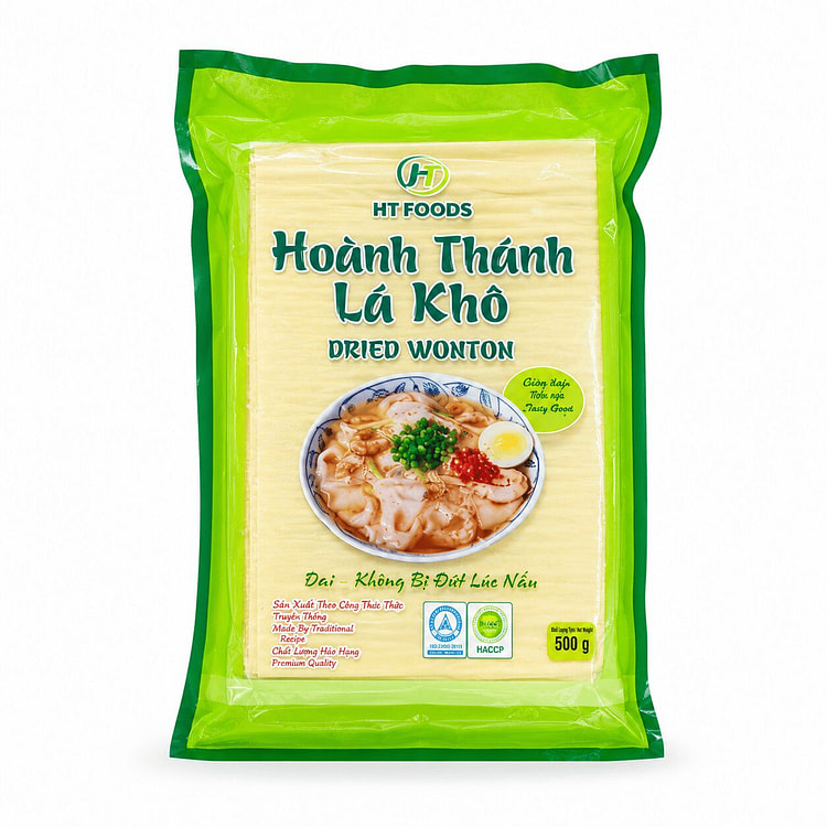 HT Foods Dried Wonton Wrappers 500g 500 g