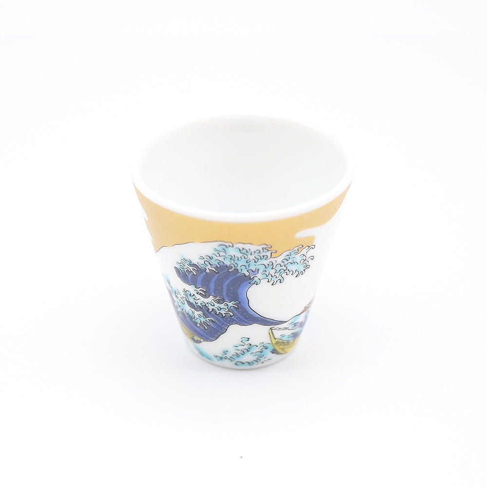 Kutani Ware Handmade Cup (Hokusai Wave, 2.16x 2.08) Made in Japan 1 each