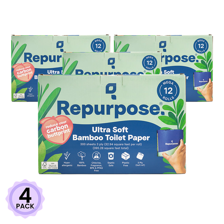 Repurpose 优质 卫生厕纸 3层 12卷 1 盒*4 包