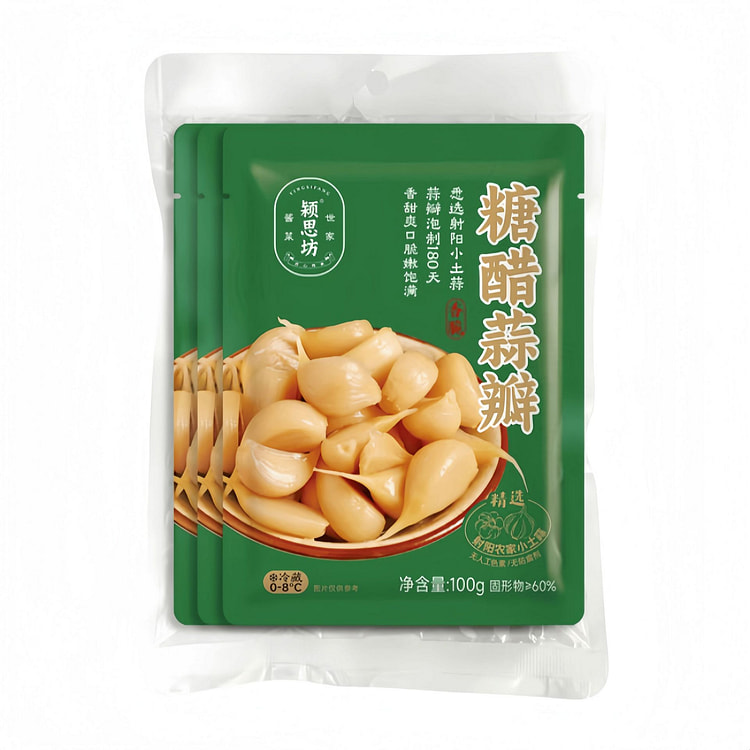 颍思坊 糖醋蒜瓣免剥蒜米 100g*3袋 300 克