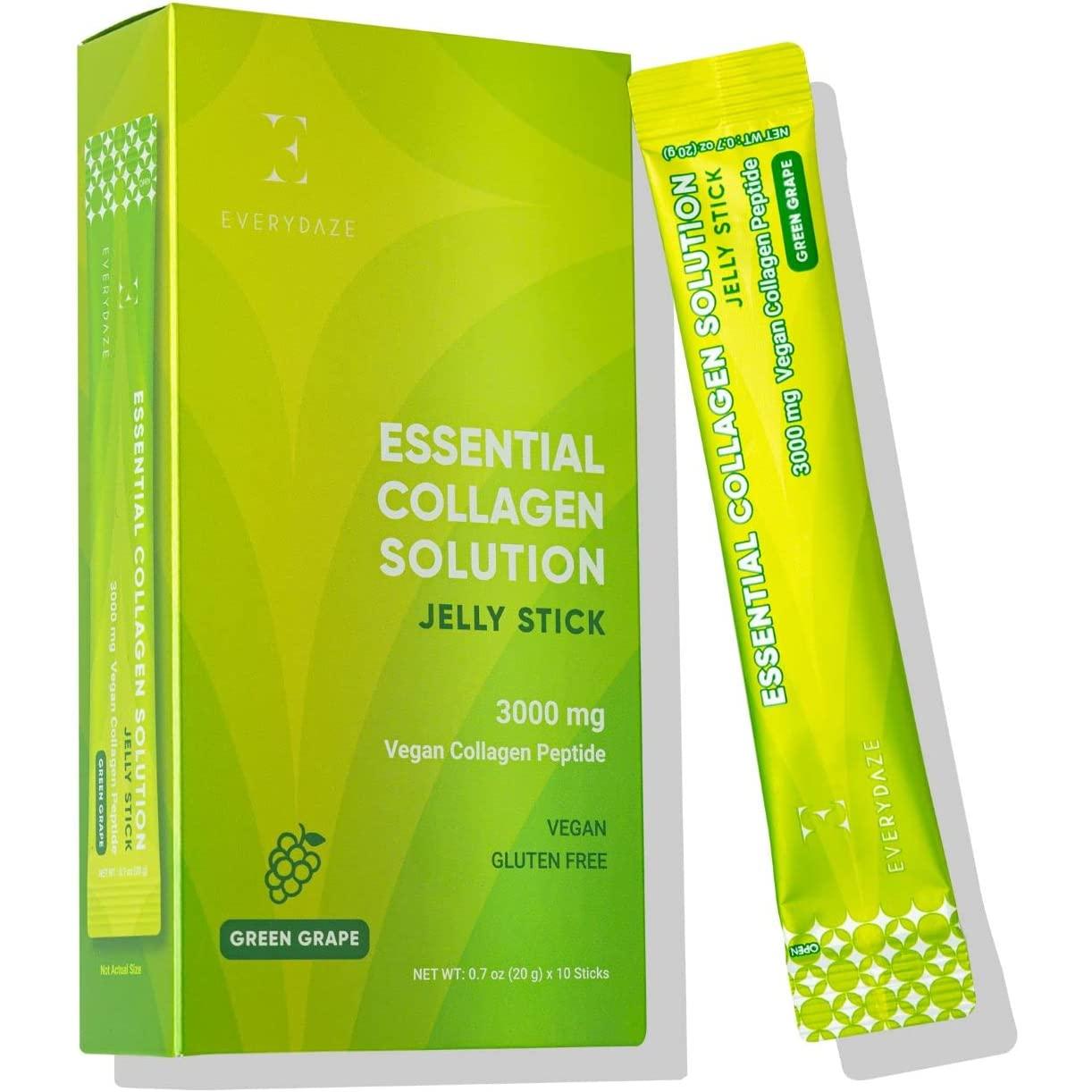 Everydaze Essential Collagen Solution Jelly Stick Green Grape Flavor 10