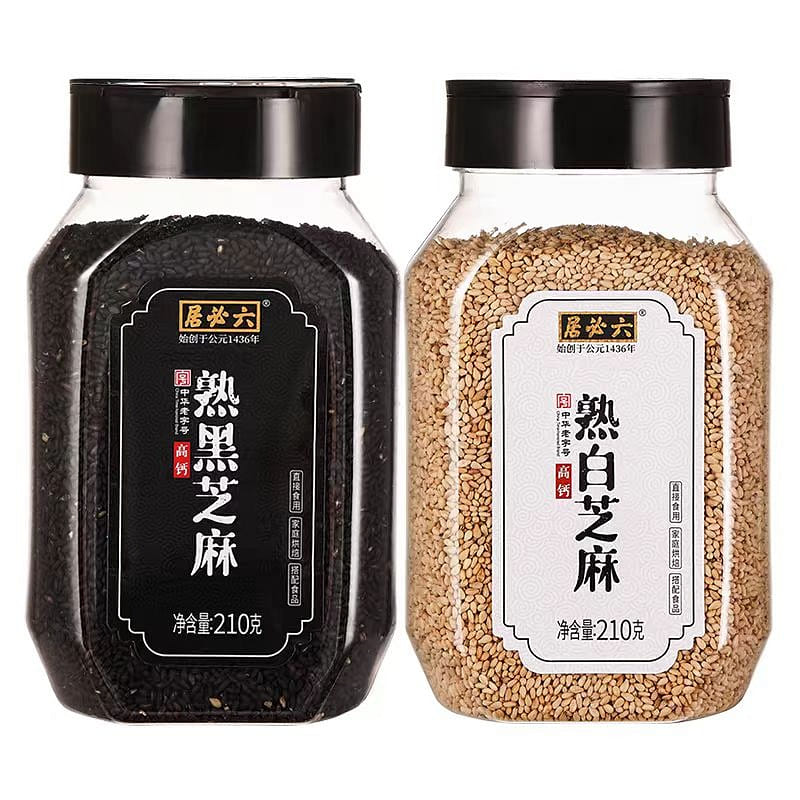 Cooked white sesame and cooked black sesame combination 210g* 2 bottle 420 g