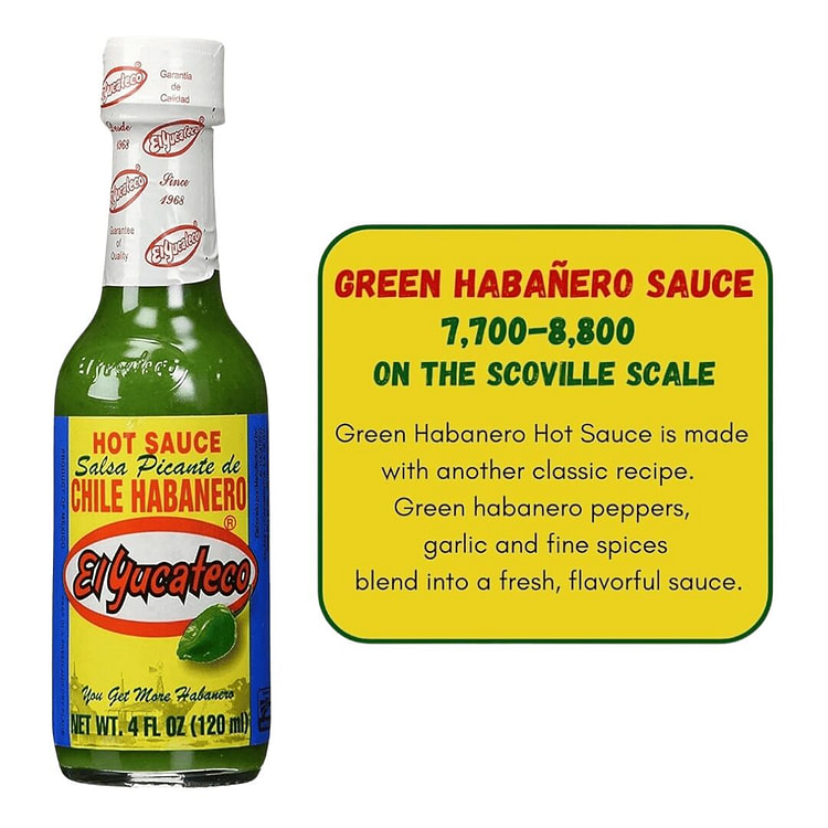 El Yucateco 辣酱 4 液体盎司 绿哈瓦 1 份