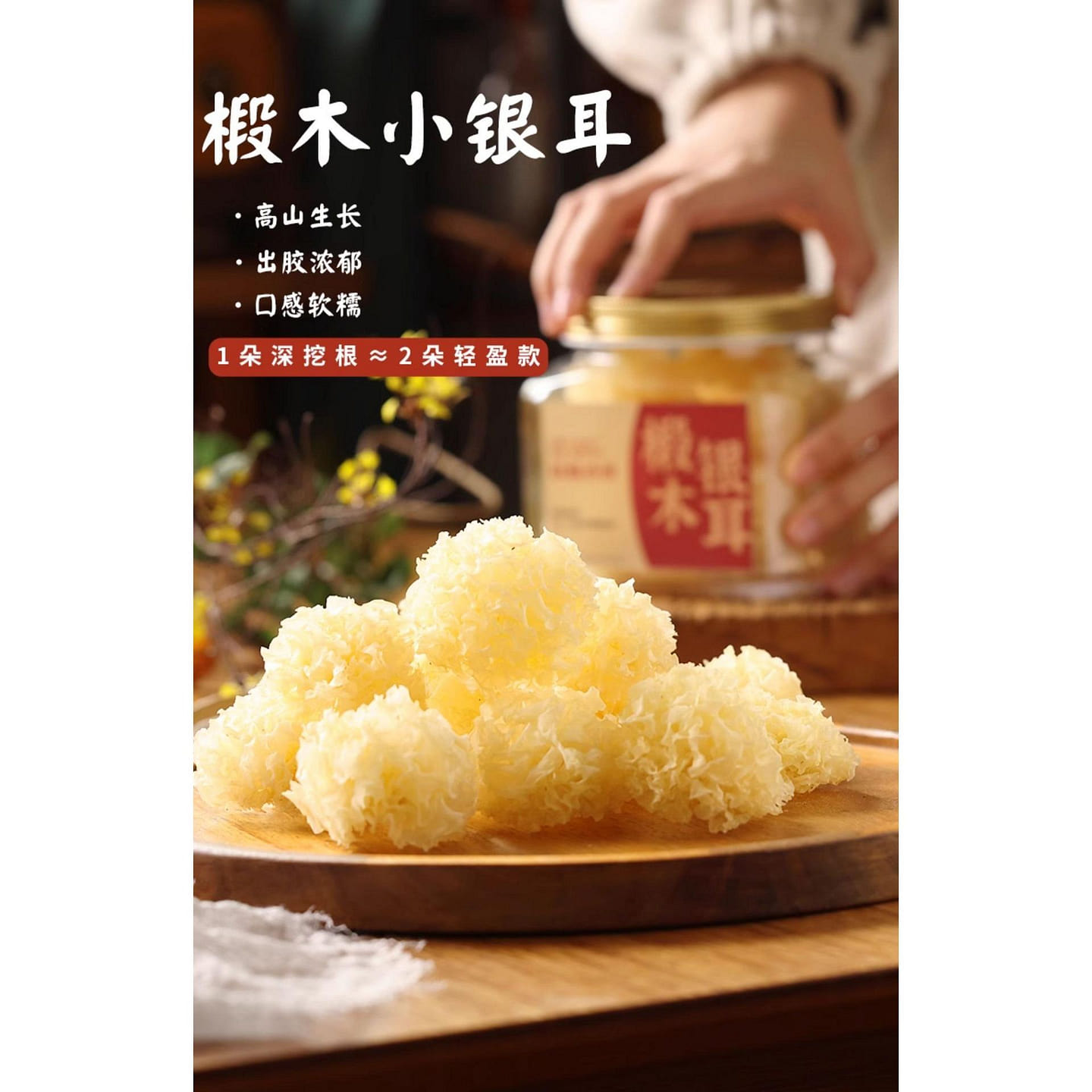 Organic Basswood Small White Fungus Dry Goods Wild [Upgraded - Deep Digging Root 65 그램