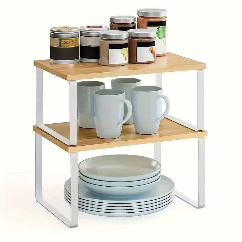 2 Pack Adjustable Stackable Storage Shelves White 1 each