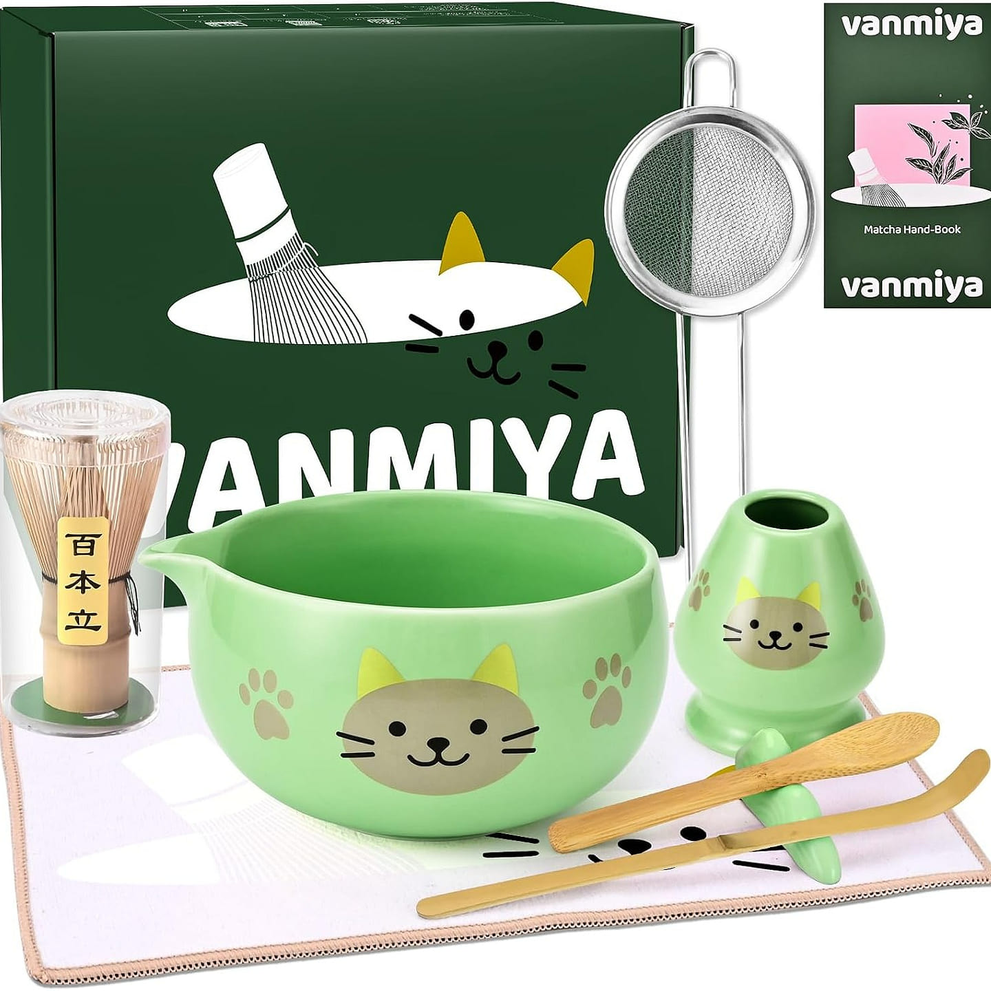 Matcha Whisk Set, 8 PCS Ceramic Matcha Sets 1 each