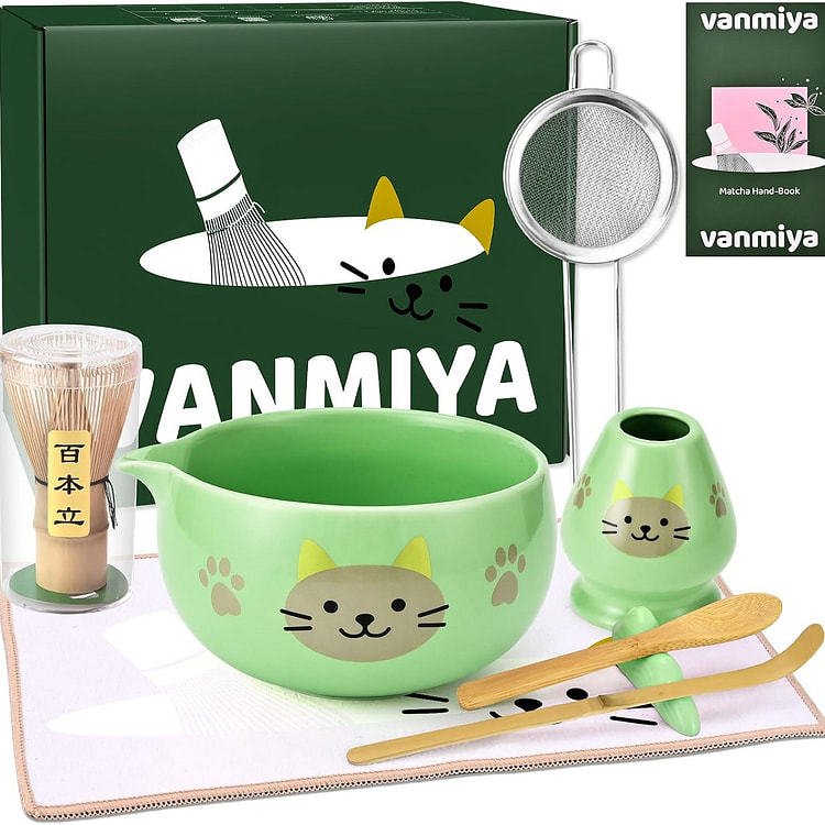 抹茶搅拌器套装 8件套陶瓷抹茶器 生日新年礼物包邮 1 份