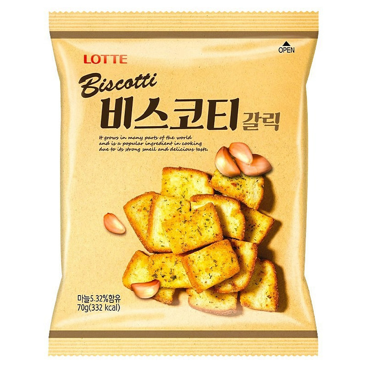韩国乐天黄油烤面包干70g蒜香