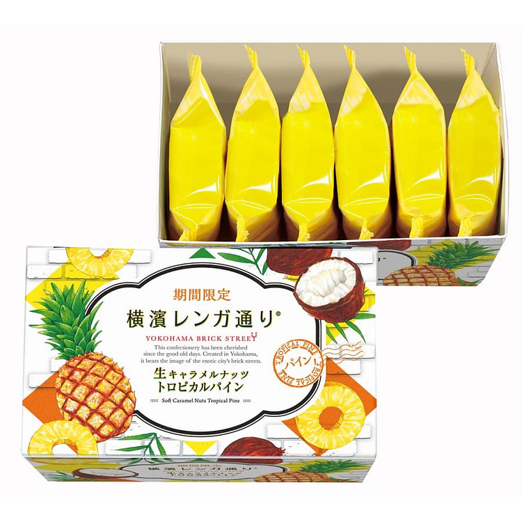 横浜 烤杏仁焦糖酥点心 热带菠萝味 6枚 1 盒