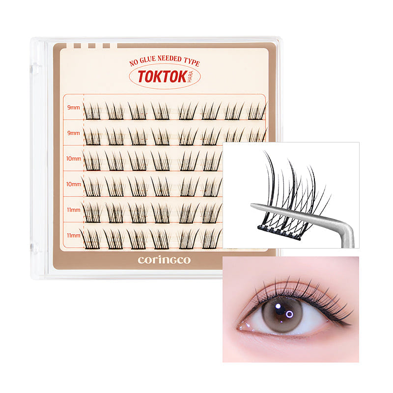 CORINGCO Toktok Hara False Eyelashes No Glue Hush 1 each