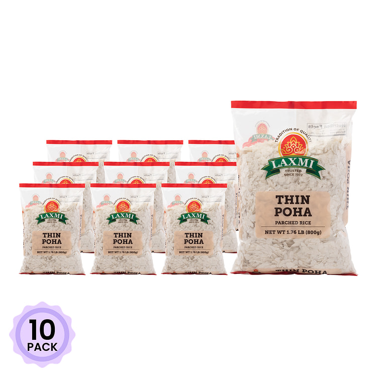 Laxmi Poha (Flattened Rice) Thin 1.76 lb*10 pack