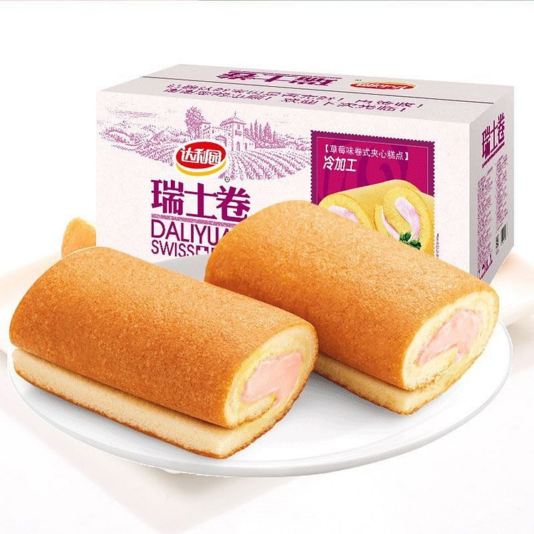 Daliyuan Strawberry Swiss Roll Sandwich Breakfast 1500 g