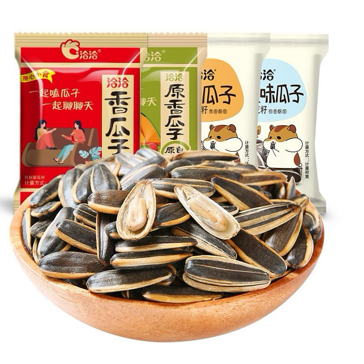 恰恰瓜子  葵花子恰恰香瓜子 休闲炒货零食 10袋约220g 小包装混个口味 焦糖味+核桃味+香瓜子+原味混合