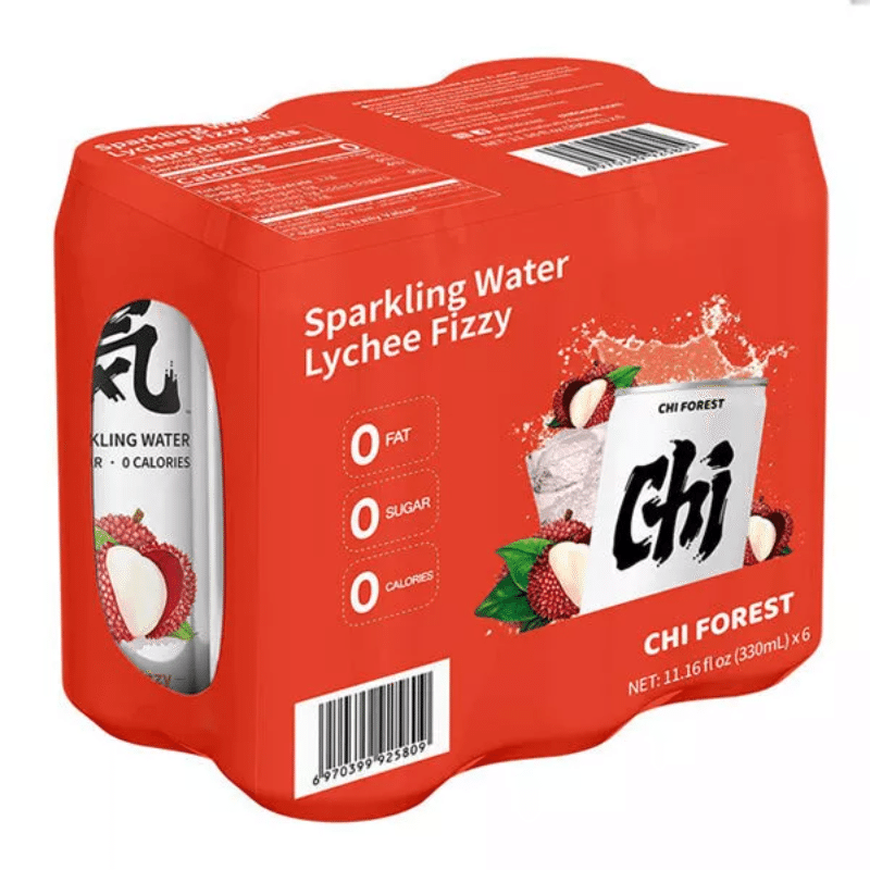 Genki Forest Chi Sparkling Water, Lychee Flavor pack of 6 1 each