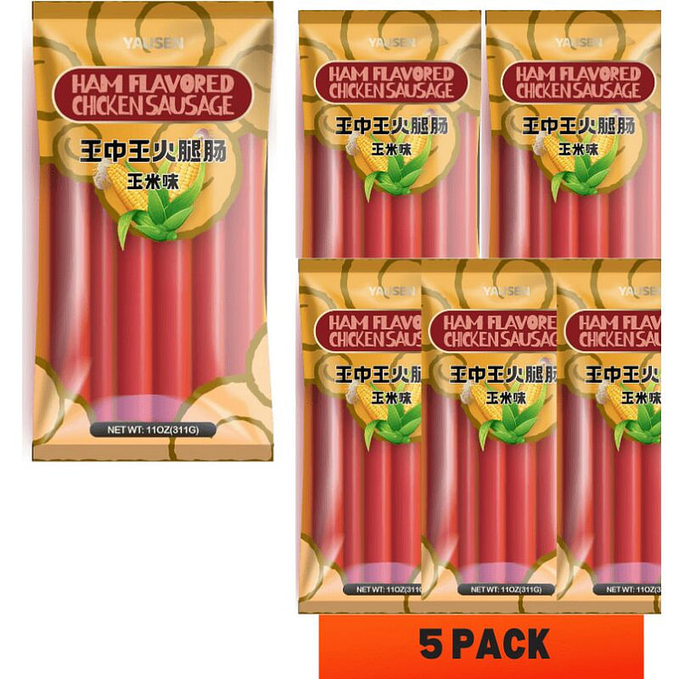 YAUSEN Corn-flavored Ham Sausage 311g(10sticks)*5 311 g