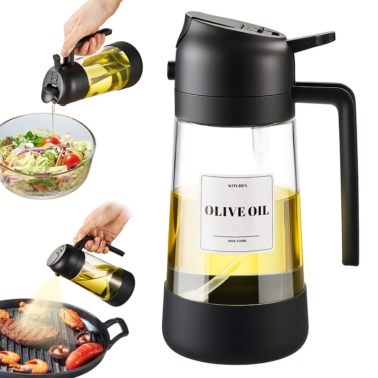 Oil Dipenser Bottle with Silicone Bottom (balck)