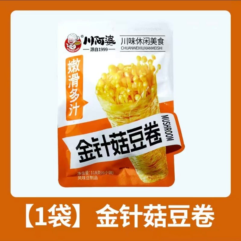 Chuan Abo Golden Needle Mushroom Bean Roll 118 g
