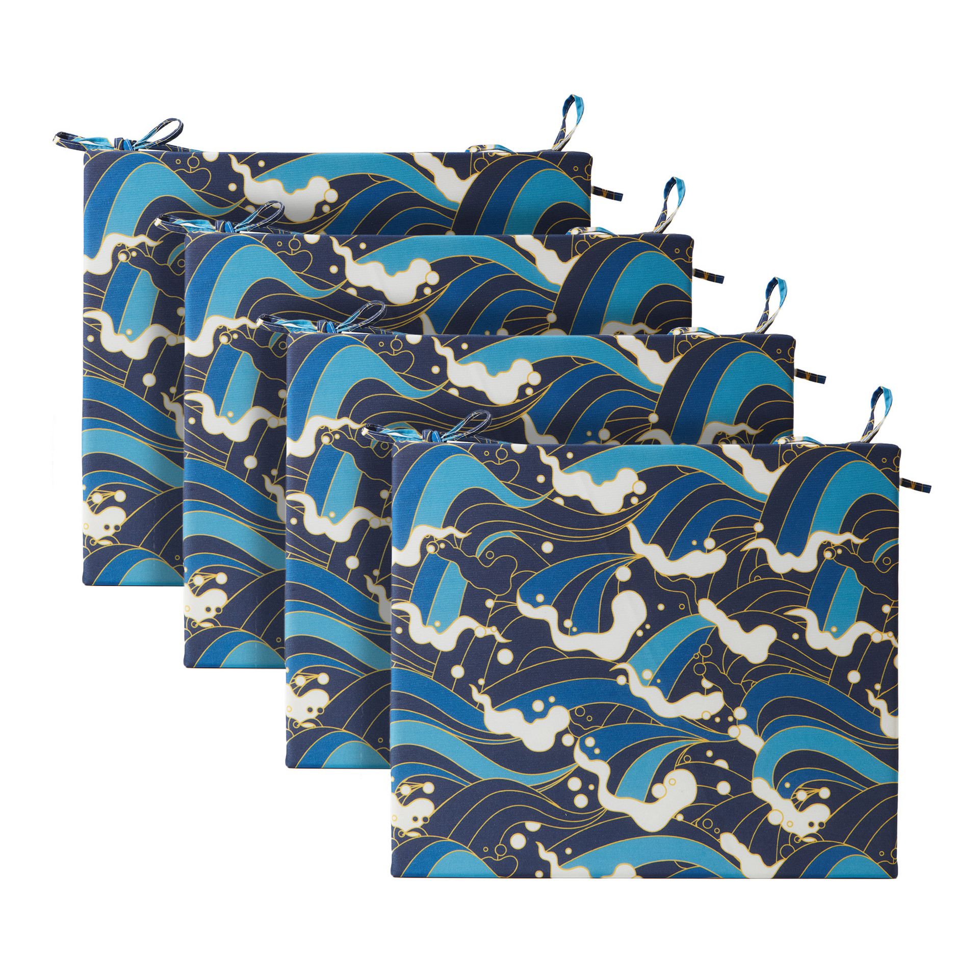 UNIKOME Outdoor Cushion Blue wave 18.5"*16"*3" 1 box