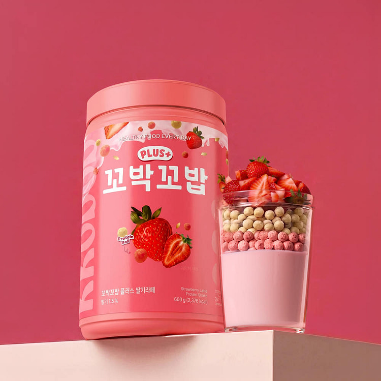 Plus Protein Shake - Strawberry Latte 600 g