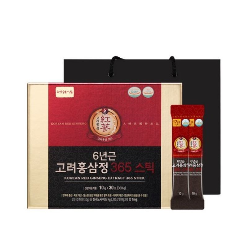 Korean Red Ginseng Extract, 365 sticks, 30 packets + shopping bag,(300g,1 unit) 1 箱