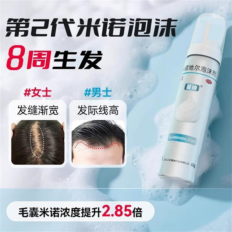 Minoxidil hair growth foam for men and women to