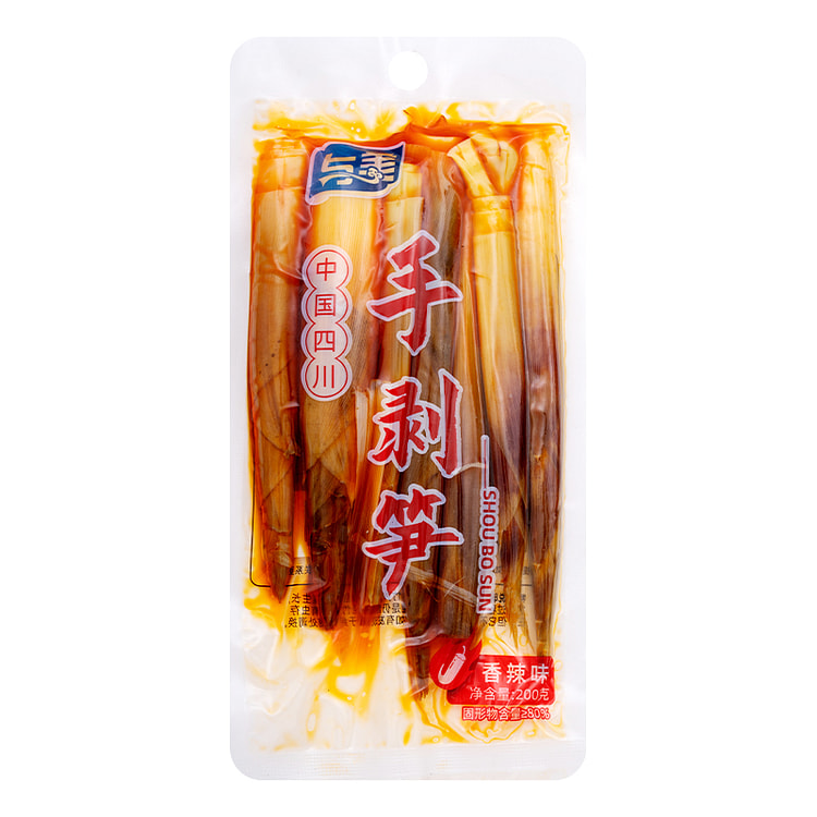 与美 香辣味手剥笋开袋即食手撕嫩竹笋解馋休闲小零食脆笋 200g*1袋装