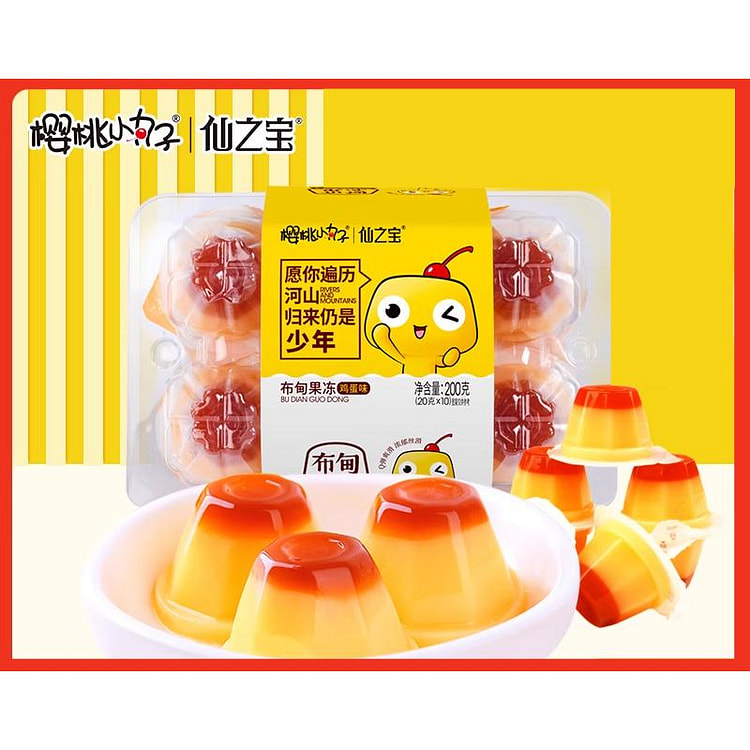 樱桃小丸子0脂鸡蛋味果冻小布丁200g*1盒