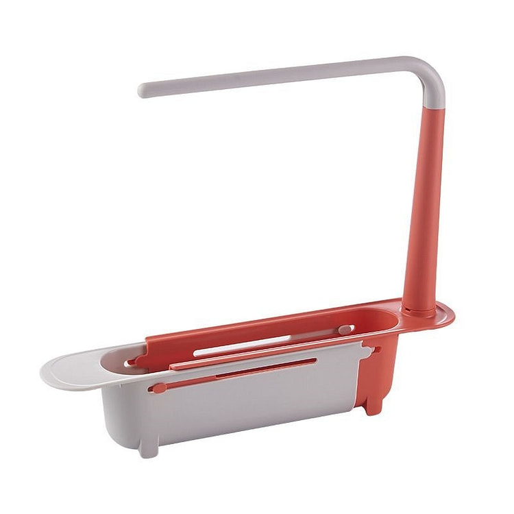 Telescopic Sink Storage Rack Red 1 count