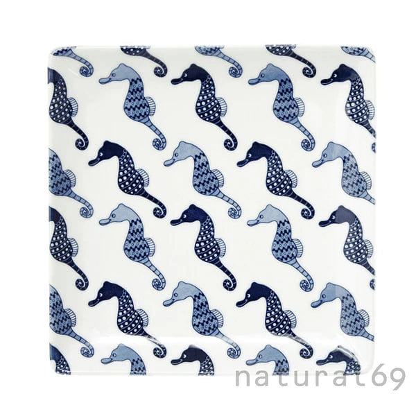 Natural69 Coco Marine x Janke Square Plate Family of Seahorse 1 each