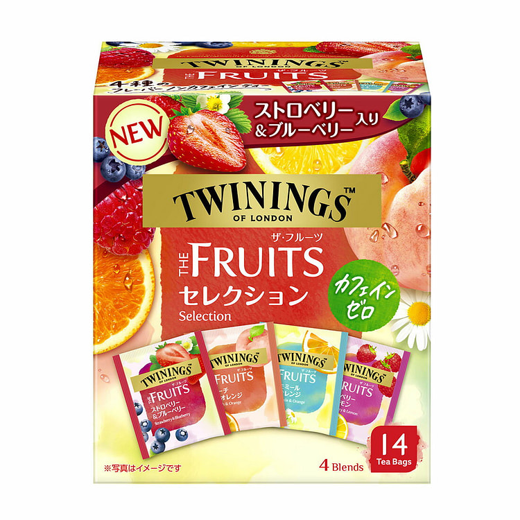片岡 TWININGS 不含咖啡因 4种水果味茶包