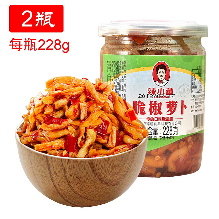 辣小董 脆椒萝卜干 湖南农家特产 228g*2瓶