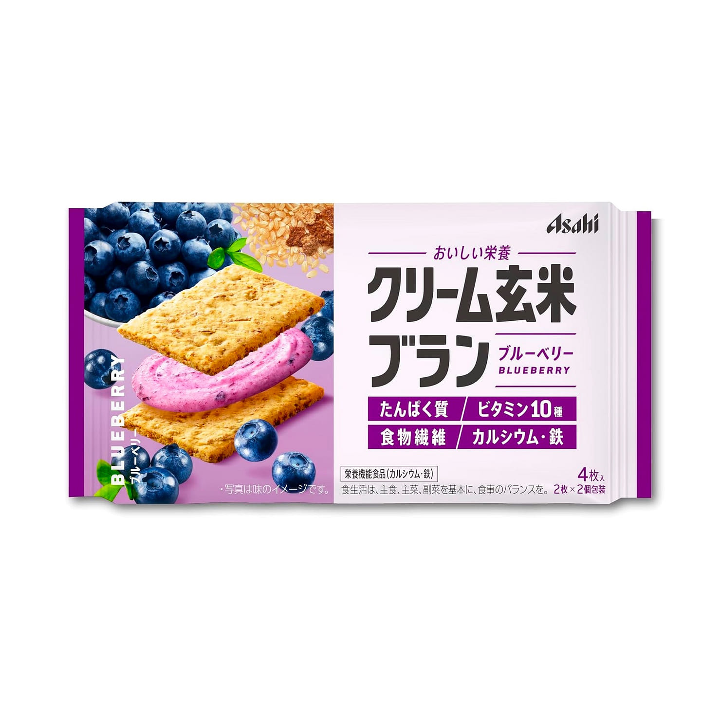 Biscuits Blueberry Cream Crispy Fruits Asahi 72g 1 each