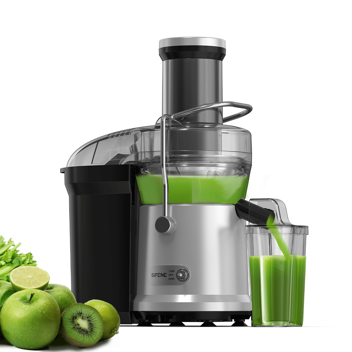 1000W Centrifugal Juicer Machine, Silver 1 count