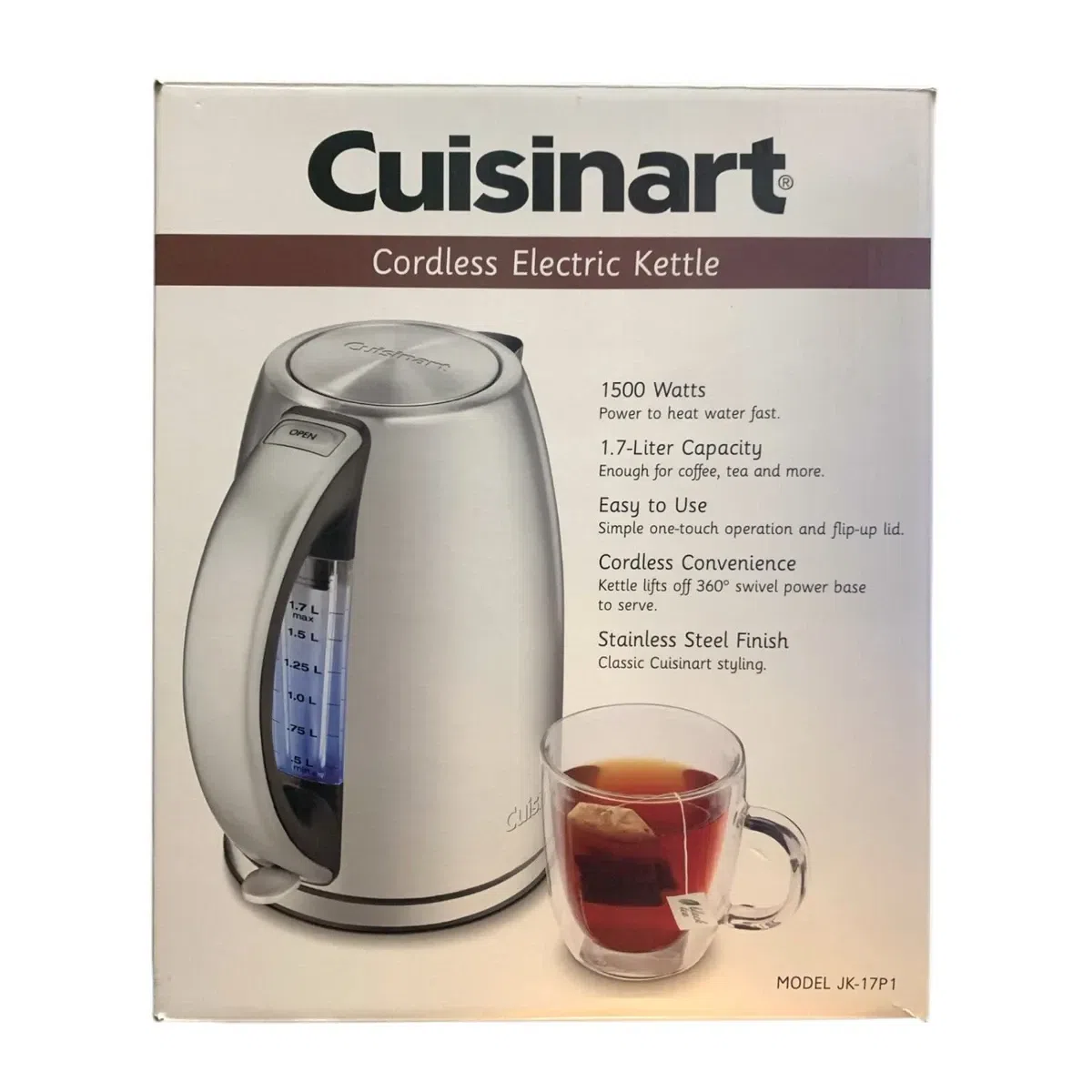 Cuisinart 1.7 Liter Stainless Steel Electric Cordl 1 pack