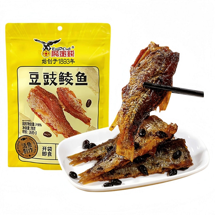 鹰金钱 豆豉鲮鱼食品鲮鱼开袋即食追剧 78g*1袋 78 克