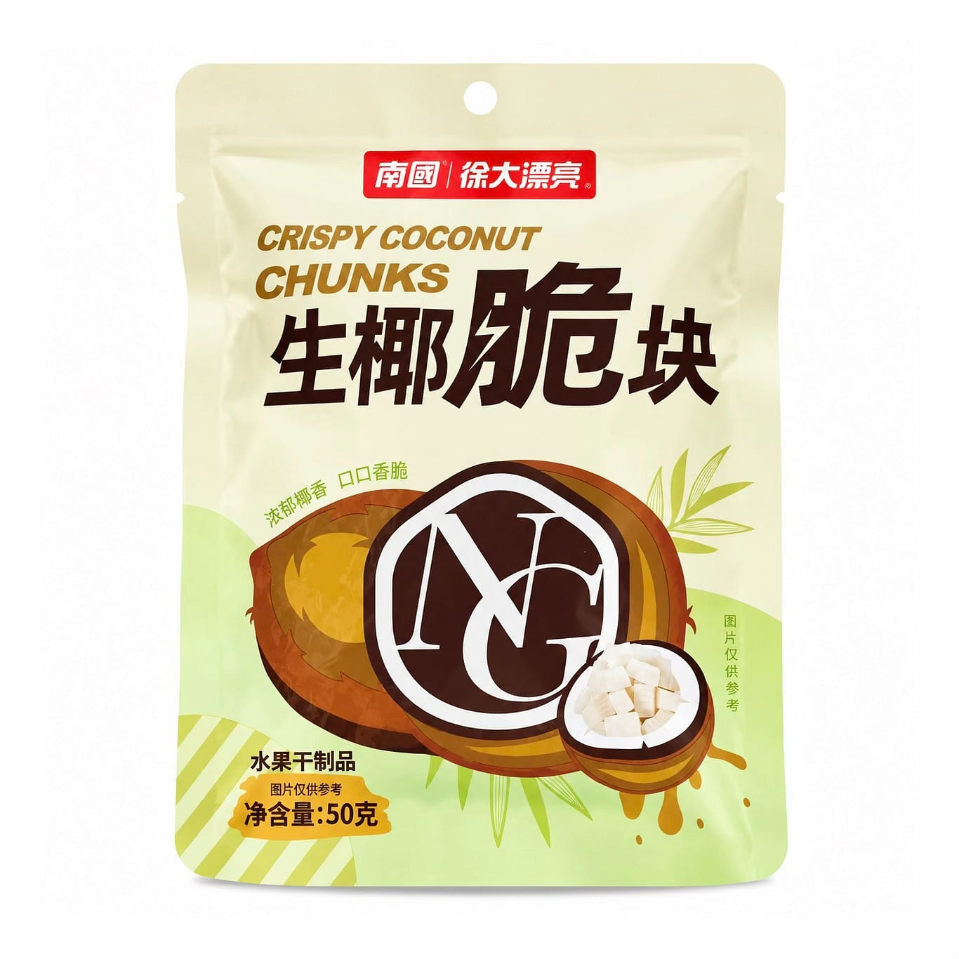 Nanguo Coconut Crisps Roasted Coconut Chunks 50g 1 pack