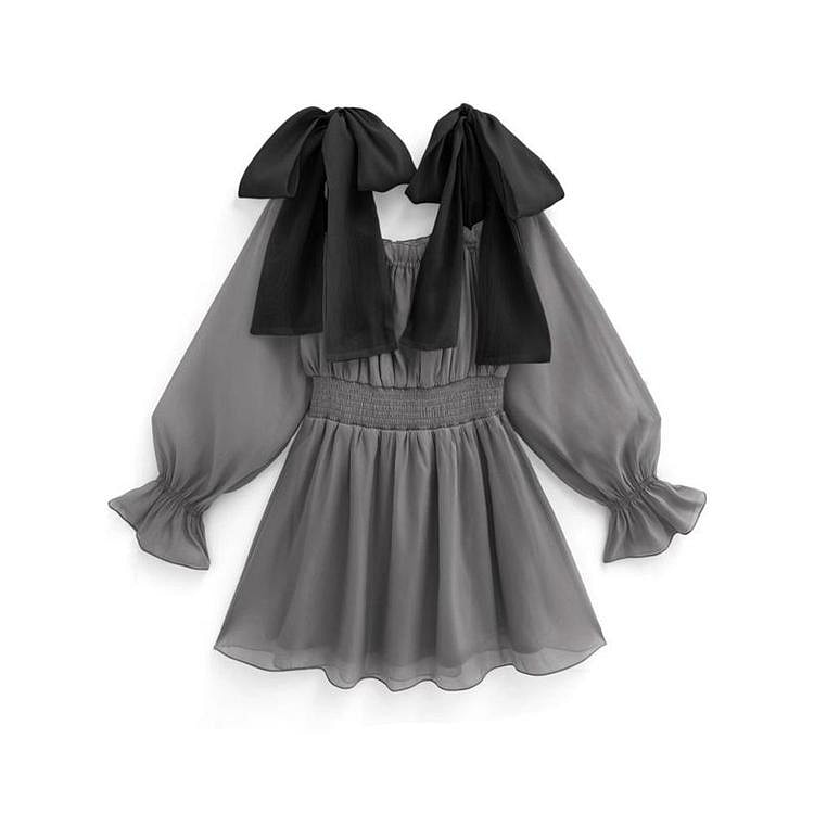 GRL Sheer Mini Dress Gray F