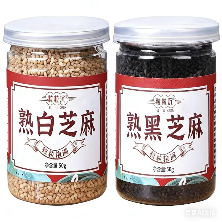 熟白芝麻熟黑芝麻50g*2罐 100 克